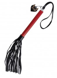 Черно-красная кожаная плеть - 50 см. - Pecado - купить с доставкой в Копейске
