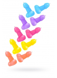 Набор из 10 разноцветных свечей в форме пениса - Pecado - купить с доставкой в Копейске