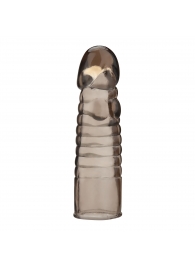Дымчатая насадка-удлинитель Ribbed Realistic Penis Enhancing Sleeve Extension - 15,2 см. - BlueLine - в Копейске купить с доставкой