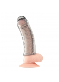 Текстурированная насадка на пенис Clear Textured Penis Enhancing Sleeve Extension - 16,5 см. - BlueLine - в Копейске купить с доставкой