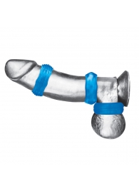 Комплект из трех голубых колец для эрекции 3-Pack Nuts   Bolts Stretch Cock Ring Set - BlueLine - в Копейске купить с доставкой