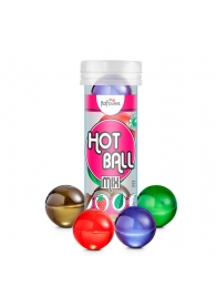 Ароматизированный лубрикант Hot Ball Mix на масляной основе (4 шарика по 3 гр.) - HotFlowers - купить с доставкой в Копейске