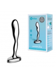 Стальной стимулятор простаты Stainless Steel Prostate Plug - 11,5 см. - b-Vibe - в Копейске купить с доставкой
