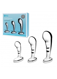 Набор из 3 стальных стимуляторов простаты Stainless Steel P-spot Training Set - b-Vibe - в Копейске купить с доставкой
