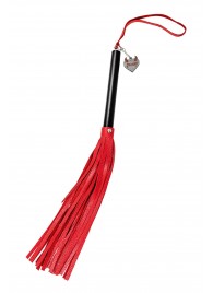 Красно-черная кожаная плеть - 50 см. - Pecado - купить с доставкой в Копейске