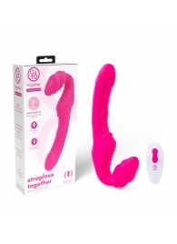 Розовый безремневой страпон на радиоуправлении Strapless Together - 22 см. - Together Toy - купить с доставкой в Копейске