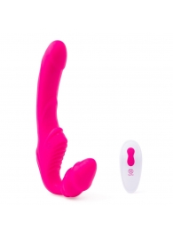 Розовый безремневой страпон на радиоуправлении Strapless Together - 22 см. - Together Toy - купить с доставкой в Копейске