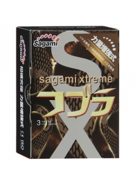 Суженные к основанию презервативы Sagami Xtreme COBRA - 3 шт. - Sagami - купить с доставкой в Копейске
