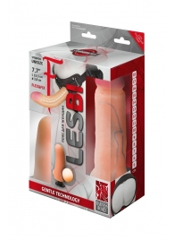Телесный страпон Harness LESBI с вагинальной пробкой - 16,5 см. - LOVETOY (А-Полимер) - купить с доставкой в Копейске