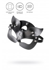 Черная кожаная рельефная маска кошки - Pecado - купить с доставкой в Копейске