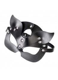 Черная кожаная рельефная маска кошки - Pecado - купить с доставкой в Копейске