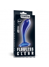 Синяя анальная втулка Flawless Clear Prostate Plug 6.0 - 15 см. - Lovetoy - в Копейске купить с доставкой