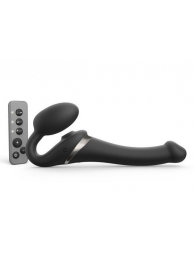 Черный безремневой страпон Multi Orgasm Size S с клиторальной стимуляцией - Strap-on-me - купить с доставкой в Копейске