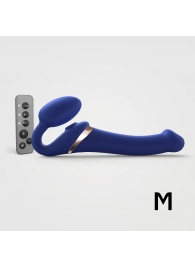 Синий безремневой страпон Multi Orgasm Size M с клиторальной стимуляцией - Strap-on-me - купить с доставкой в Копейске