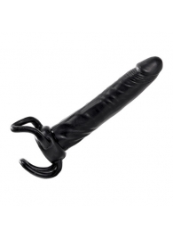 Чёрная насадка-фаллос для двойного проникновения INFLATABLE DILDO SLIM DONG  - 13,5 см. - Toyz4lovers - в Копейске купить с доставкой