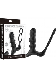 Черный вибростимулятор простаты с поступательными движениями и пультом ДУ - Secwell - в Копейске купить с доставкой