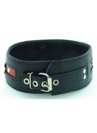 Черно-красный ошейник на пряжке - БДСМ Арсенал - купить с доставкой в Копейске