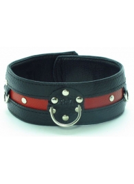 Черно-красный ошейник на пряжке - БДСМ Арсенал - купить с доставкой в Копейске