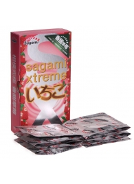 Презервативы Sagami Xtreme Strawberry c ароматом клубники - 10 шт. - Sagami - купить с доставкой в Копейске