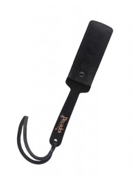 Черный твердый пэддл из натуральной кожи и дерева - 33 см. - Pecado - купить с доставкой в Копейске