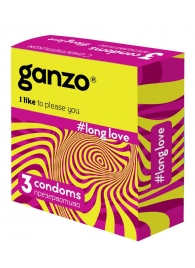 Презервативы с анестетиком для продления удовольствия Ganzo Long Love - 3 шт. - Ganzo - купить с доставкой в Копейске