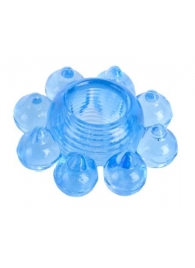 Голубая гелевая насадка-цветок - Toyfa Basic - в Копейске купить с доставкой