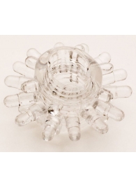 Прозрачное гелевое эрекционное кольцо с шипиками - Toyfa Basic - в Копейске купить с доставкой