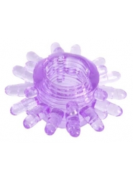 Фиолетовое гелевое эрекционное кольцо с шипиками - Toyfa Basic - в Копейске купить с доставкой