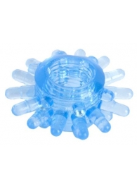 Голубая гелевая насадка с шипиками - Toyfa Basic - в Копейске купить с доставкой