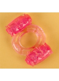 Розовое виброкольцо с двумя батарейками - Toyfa Basic - в Копейске купить с доставкой