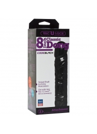 Насадка-фаллоимитатор Vac-U-Lock CodeBlack 8 Inch Classic Dong - 19,3 см. - Doc Johnson - купить с доставкой в Копейске