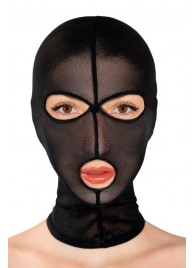 Черная сетчатая маска на голову с отверстиями для глаз и рта - Fetish Tentation - купить с доставкой в Копейске