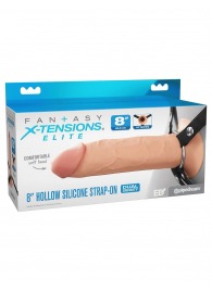 Полый страпон на ремнях 8’’ Hollow Silicone Strap-on - Pipedream - купить с доставкой в Копейске