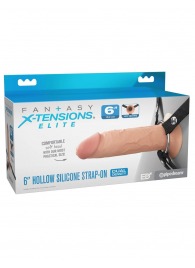 Полый страпон на ремнях 6’’ Hollow Silicone Strap-on - Pipedream - купить с доставкой в Копейске