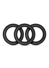 Набор из 3 черных эрекционных колец Black Small Penis Rings - Blush Novelties - в Копейске купить с доставкой