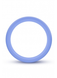Голубое люминесцентное кольцо Silicone Glo Cock Ring - Blush Novelties - в Копейске купить с доставкой