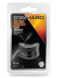 Черное эрекционное кольцо на мошонку Beef Ball Stretcher Snug - Blush Novelties - в Копейске купить с доставкой