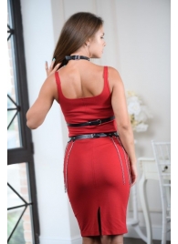 Черно-серебристая портупея-юбка plus size с цепочками - БДСМ Арсенал - купить с доставкой в Копейске