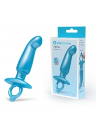 Голубая анальная пробка для массажа простаты Hither Silicone Prostate Plug - 14,3 см. - b-Vibe - в Копейске купить с доставкой