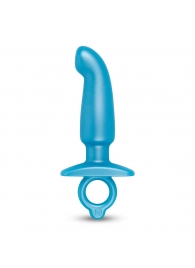 Голубая анальная пробка для массажа простаты Hither Silicone Prostate Plug - 14,3 см. - b-Vibe - в Копейске купить с доставкой
