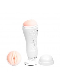 Мастурбатор-вагина Flora White с присоской и 12 режимами вибрации - Baile - в Копейске купить с доставкой