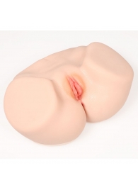 Телесный полуторс с двойным слоем материала и вибрацией Vanilla Onahole Real Vagina - KOKOS - в Копейске купить с доставкой