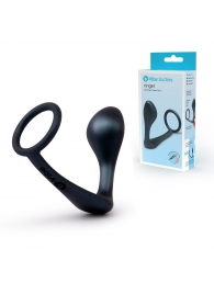 Черное эрекционное кольцо со стимулятором простаты Ringer Cock Ring   Plug - b-Vibe - в Копейске купить с доставкой