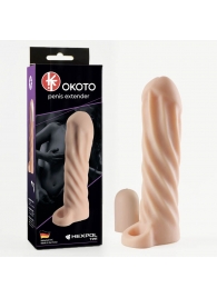 Телесная насадка-удлинитель Okoto со спиралевидным рельефом - 16 см. - Sitabella - в Копейске купить с доставкой