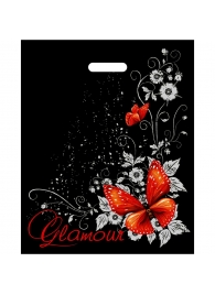 Черный пакет Glamour с вырубной ручкой (38х47 см) - Сима-Ленд - купить с доставкой в Копейске
