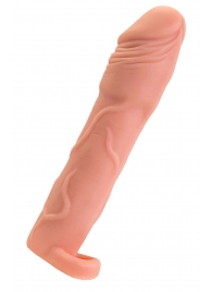 Телесная удлиняющая насадка с подхватом - 19 см. - ToyFa - в Копейске купить с доставкой