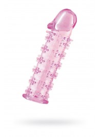 Розовая насадка на пенис с шипами - 12,5 см. - A-toys - в Копейске купить с доставкой