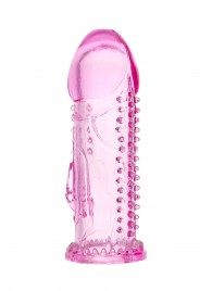 Розовая насадка на пенис с шипиками и коготком - 13,5 см. - A-toys - в Копейске купить с доставкой