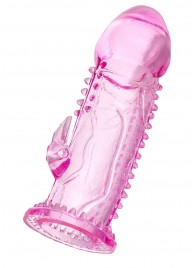 Розовая насадка на пенис с шипиками и коготком - 13,5 см. - A-toys - в Копейске купить с доставкой