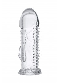 Прозрачная насадка на пенис с шипиками и коготком - 13,5 см. - A-toys - в Копейске купить с доставкой